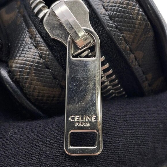 CELINE Triomphe Multi-Pocket Crossbody Bag PVC/Leather Brown/Black 111632EU1 - Picture 10 of 13